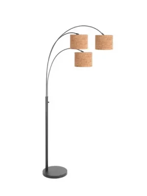 Akční Nabídka Stojací lampa Sparkled Light, černá/hnědá, 180 cm, korek, 3 žárovky.