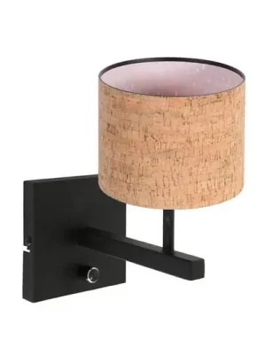 Akční Cena Nástěnné světlo Stang, černá/hnědá, výška 25 cm, korek