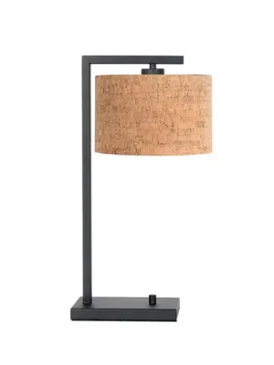 Stolní lampa Stang, černá/hnědá, výška 51 cm, korek Tovární Cena