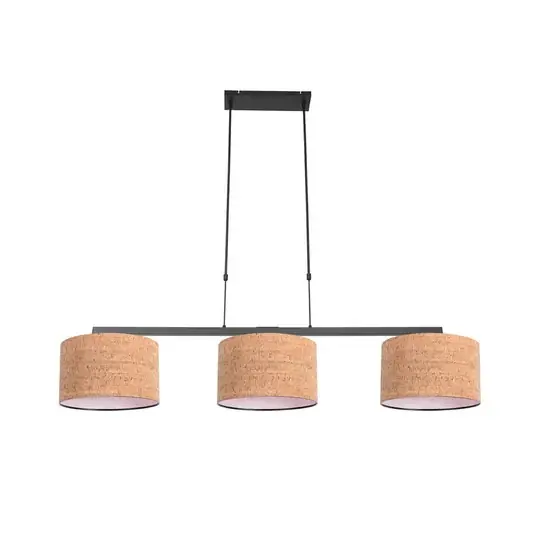 Expresní Doručení Závěsné světlo Stang, černá/hnědá, délka 140 cm, korek, 3 svítidla.