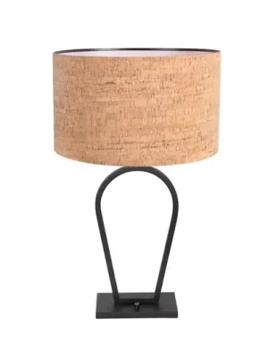 Stolní lampa Stang, černá/hnědá, výška 71 cm, korek Must-Have