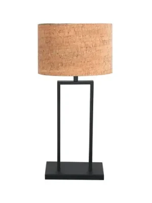 Stolní lampa Stang 4364ZW, černá/hnědý korek, výška 55 cm Nejprodávanější