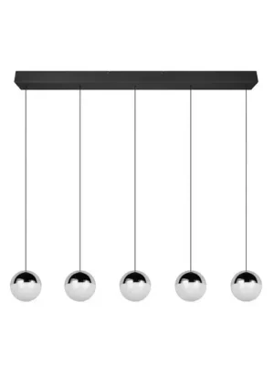 Závěsné světlo Senta, chrom, délka 114 cm, 4 000 K, 5 svítidel. Speciální Cena