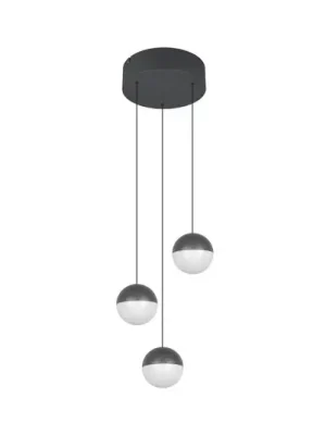 Závěsné světlo Senta, antracit, Ø 25 cm, 3 000 K, 3 žárovky. Koupit Online