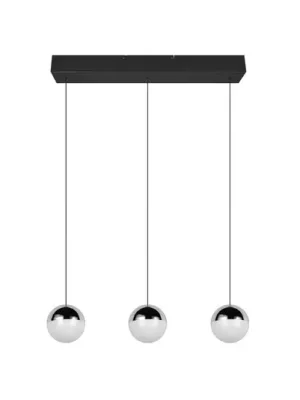 Závěsné světlo Senta, chrom, délka 62 cm, 4 000 K, 3 svítidla. Akce
