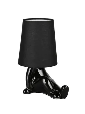 Super Cena Stolní lampa Huma, černá, výška 25 cm, textil/keramika, E14