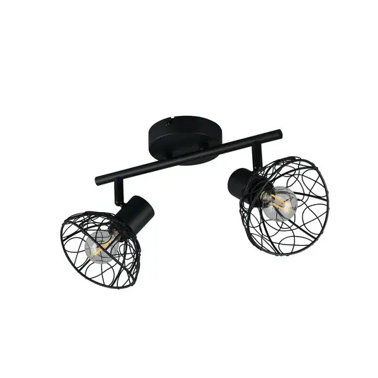 Zlevněný Stropní světlo Yako, matná černá, délka 40 cm, 2 žárovky, kov