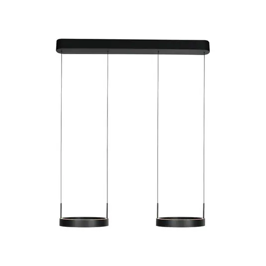 Závěsné světlo LED Mykty, černé, délka 95 cm, kov, 4 žárovky. Časově Omezené