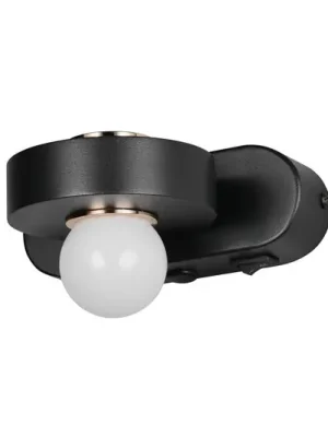 Časově Omezené LED nástěnné světlo Arpino černé, výsuv 15 cm, kovové, 2ramenné.