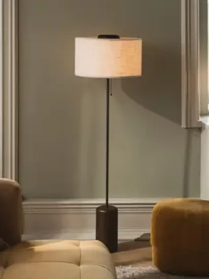 Cenový Hit Globen Lighting Stojací lampa Bosco, béžová/hnědá, výška 144 cm