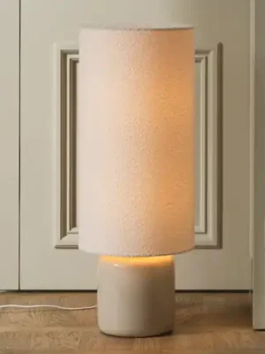 Nejlepší Volba Globen Lighting Stojací lampa Florian, bílá/béžová, výška 80 cm