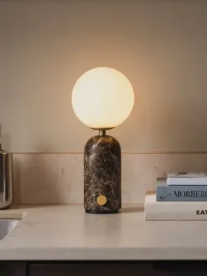 Globen Lighting Stolní lampa na baterie Torrano, mramorově hnědá Expresní Doručení