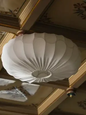 Globen Lighting Stropní světlo BLADVERK, bílé, Ø 50 cm, textil Expresní Doručení