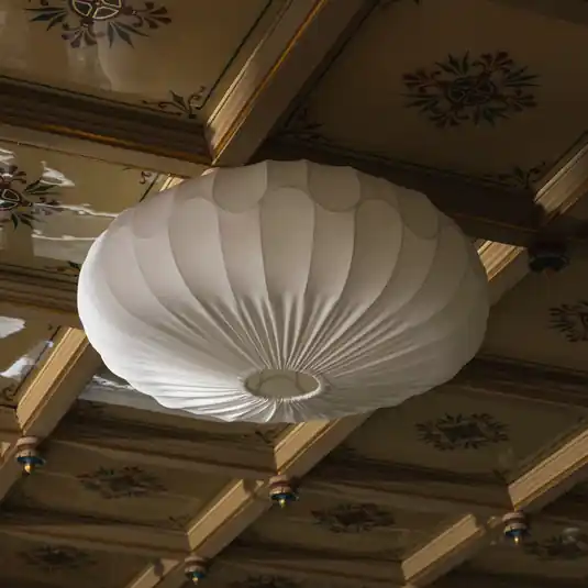 Globen Lighting Stropní světlo BLADVERK, bílé, Ø 70 cm, textil Vysoce Kvalitní