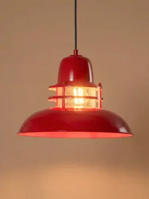 Zlevněný Závěsné svítidlo Lorenz, červené, Ø 34 cm, kov, E27