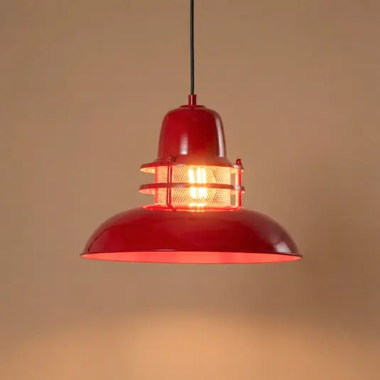 Zlevněný Závěsné svítidlo Lorenz, červené, Ø 34 cm, kov, E27