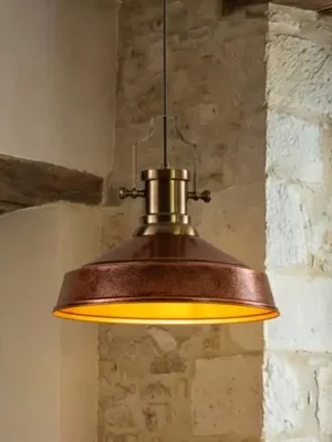 Nejlepší Cena Závěsné světlo Augusta, měď/zlato, Ø 40 cm, kov, E27