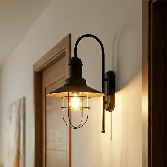 Nástěnné světlo Gadi, černé, kov, výška 48 cm Oblíbený