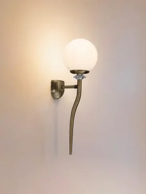Nástěnné světlo Glory, mosaz, kov, výška 47 cm Sleva