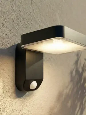 Omezená Nabídka PRIOS LED solární nástěnné světlo Tarlson, hranaté, antracitové, senzor