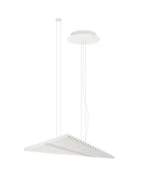 Značkový Vibia LED závěsné světlo RHYTHM, bílé, 93 x 47 cm, 927 stmívatelné