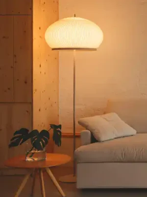 Koupit Online Vibia LED stojací lampa KNIT, 195 x 65 cm, béžová textilie/kov