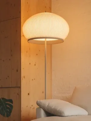 Jen Po Omezenou Doba Vibia LED stojací lampa KNIT, 170 x 45 cm, béžová textilie/kov