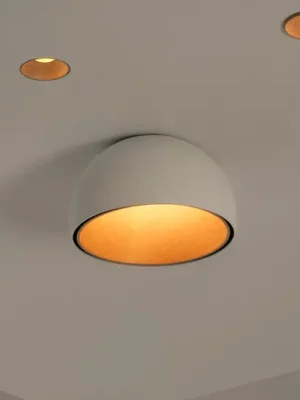 Autentický Vibia LED stropní svítidlo DUO, bílé, výška 19 cm, dubové dřevo