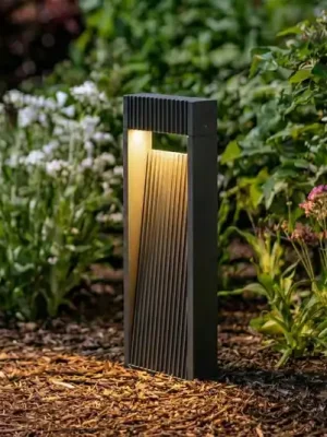 Autentický Lucande LED podlahové svítidlo Tavion, 40 cm, antracitová, IP65