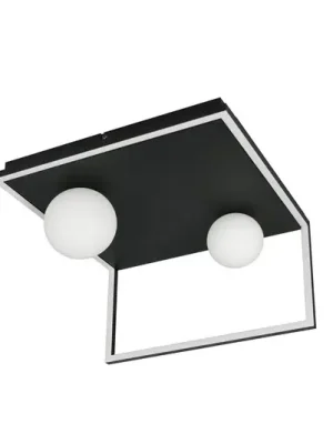 Aktuální LED stropní svítidlo Arola, matná černá, šířka 37 cm, kov