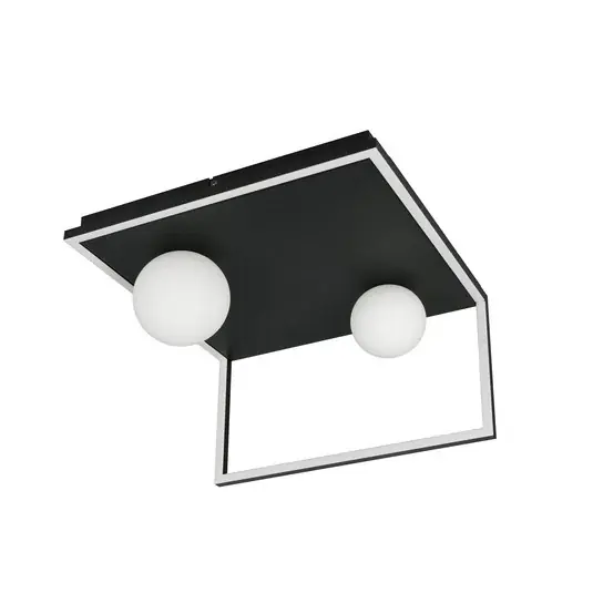 Aktuální LED stropní svítidlo Arola, matná černá, šířka 37 cm, kov