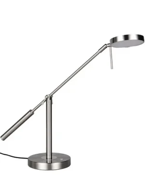 LED stolní lampa Monza, niklová barva, výška 52 cm, kov Časově Omezené