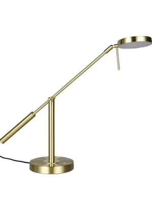 LED stolní lampa Monza, mosazná barva, výška 52 cm, kov Levný