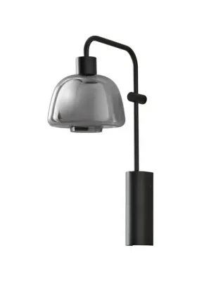 Omezená Nabídka Bover LED nástěnné světlo Drep A/04 kouřově šedé sklo, černá 2 700 K