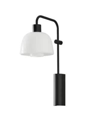 Autentický Nástěnné světlo Bover LED Drep A/04, bílá, sklo, černá, 2 700 K