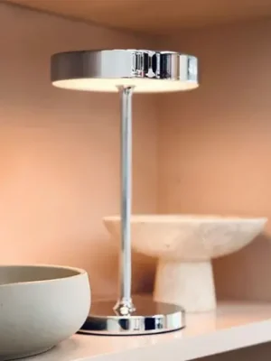 Dyberg Larsen LED stolní lampa na baterie Starlight, chrom, kov Ověřený