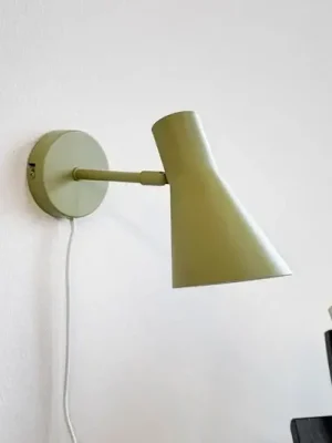 Levný Dyberg Larsen Nástěnné světlo DL12, zelené, kabel, E27, kov