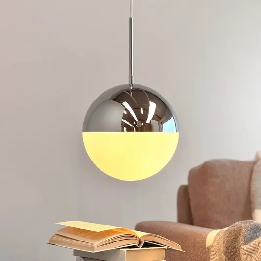 Speciální Cena Dyberg Larsen závěsné světlo Nova D25, opálové/chrom, kov