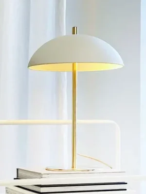Dyberg Larsen stolní lampa Globus, béžová/mosaz, 44 cm Omezená Nabídka