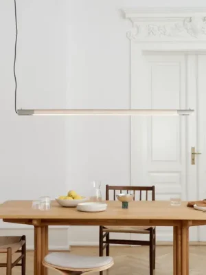 GEJST závěsné světlo Radent, ocelově šedé, délka 138 cm, G13 LED Autentický