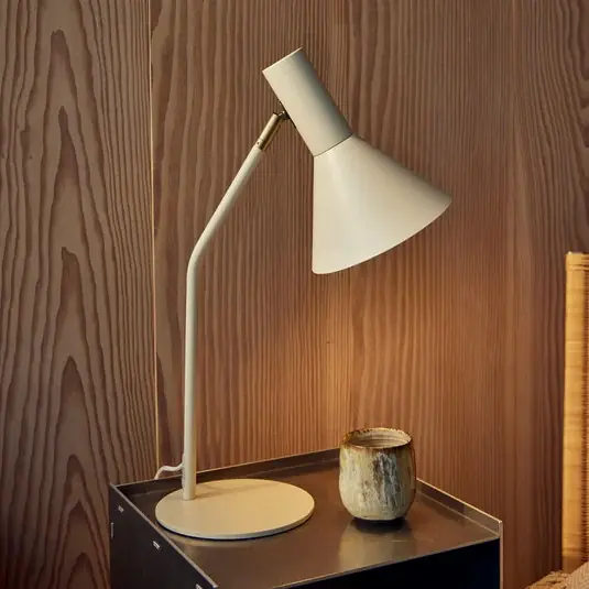 Oblíbený FRANDSEN Stolní lampa Lyss, béžová, kov, výška 50 cm, E27