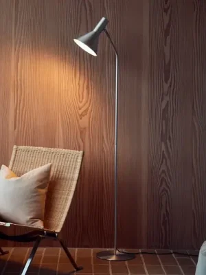 Novinka FRANDSEN Stojací lampa Lyss, hliníková barva, kov, 150 cm, E27