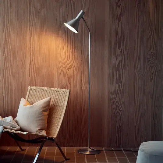 Novinka FRANDSEN Stojací lampa Lyss, hliníková barva, kov, 150 cm, E27