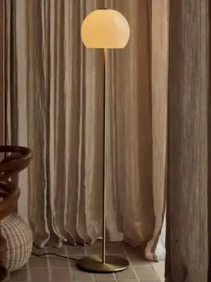 Cenová Bomba FRANDSEN Stojací lampa Ball Glass, pískově šedá, sklo, 130 cm, E27