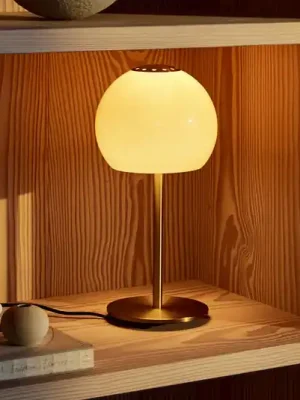 Vysoce Kvalitní FRANDSEN Stolní lampa Ball Glass, jantarová, sklo, 37 cm, E14