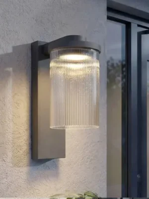 Kup Teď Lucande LED venkovní nástěnné svítidlo Beelia, antracitové, rýhované