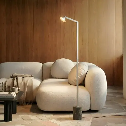 Časově Omezené Lucande LED stojací lampa Steve, hliník, 130 cm, stmívatelné