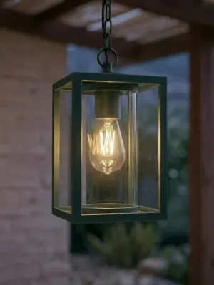 Akce Lucande Venkovní závěsné svítidlo Ferda, zelené, IP44, sklo, E27