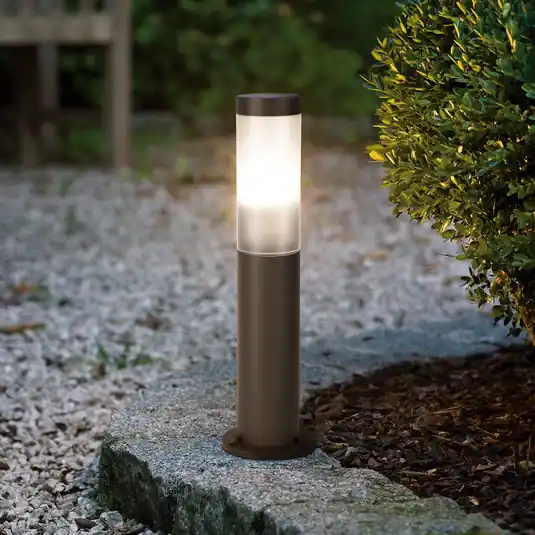 Nejlepší Volba Stojací lampa Helsinki, rezavě hnědá, výška 45 cm, nerezová ocel, senzor