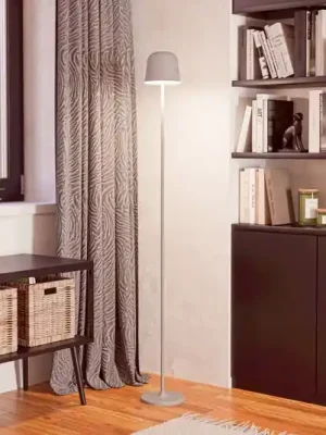 LED terasová lampa Mannera-L na akumulátor, šedá, výška 140 cm, kov Nakupujte Hned